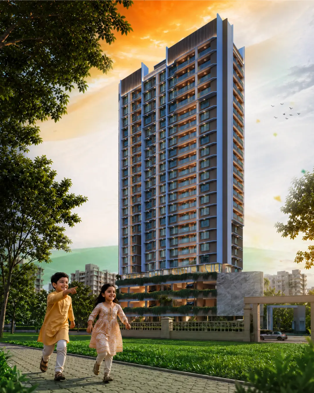 3 BHK 971 Sq.ft floor plan